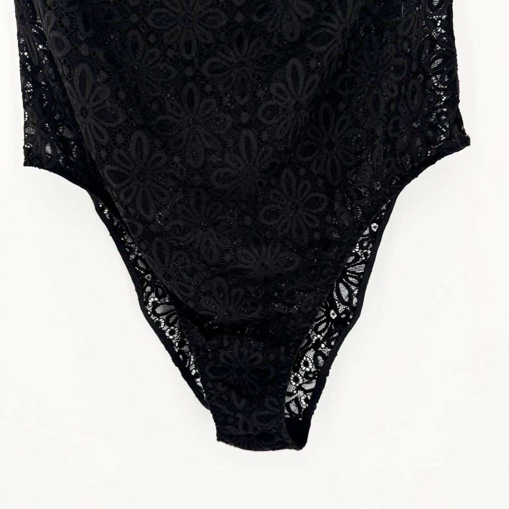 Victoria's Secret Floral Off-the-shoulder Lace Bodysuit Black Size L Whimsigoth - Picture 7 of 12
